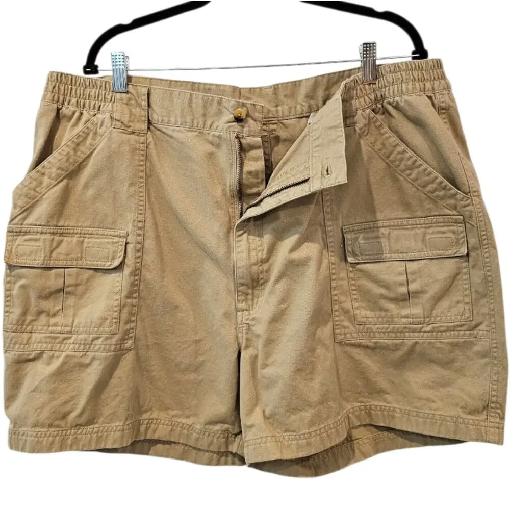 Timber Creek By Wrangler Cargo Khaki 100% Cotton Shorts Size 44 - Picture 3 of 7